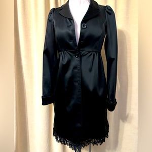 Betsey Johnson, black ruffle coat